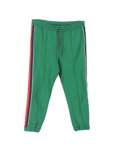 Pre-owned Gucci Sylvie Web Accent Track Pants In Green