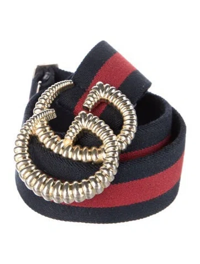 Pre-owned Gucci Sylvie Web Accent Waist Belt In Blue