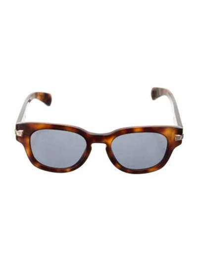 Pre-owned Gucci Sylvie Web Accent Wayfarer Sunglasses In Brown
