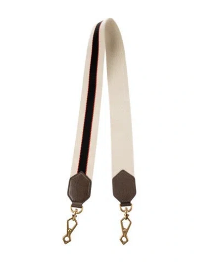 Pre-owned Gucci Sylvie Web Canvas Purse Strap In Neutrals