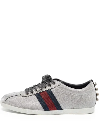 Pre-owned Gucci Sylvie Web-detailed Sneakers