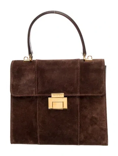 Pre-owned Gucci Sylvie Web Lady Lock Vintage In Brown