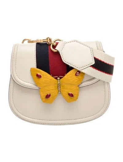 Pre-owned Gucci Sylvie Web Linea Totem Mini In Neutral