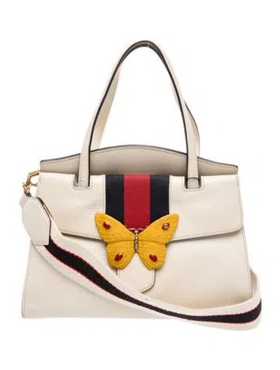 Pre-owned Gucci Sylvie Web Linea Totem In Neutral