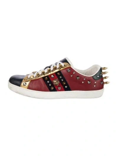 Pre-owned Gucci Sylvie Web Sneakers In Red