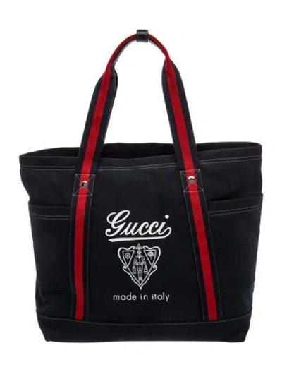 Pre-owned Gucci Sylvie Web Tote In Blue