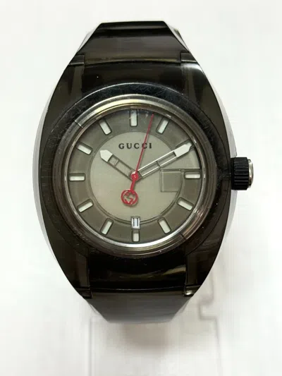 Pre-owned Gucci Sync Xxl Black Dial Men's Watch Ya137111