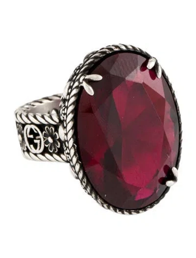 Pre-owned Gucci Synthetic Ruby Cocktail Ring In Multi