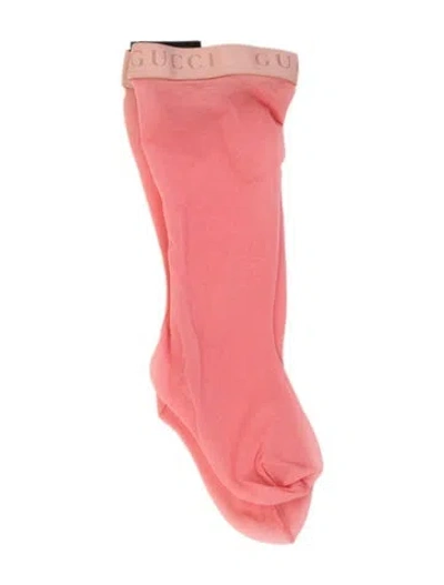 Pre-owned Gucci Synthetic-blend Lace Net Hosiery Socks In Pink