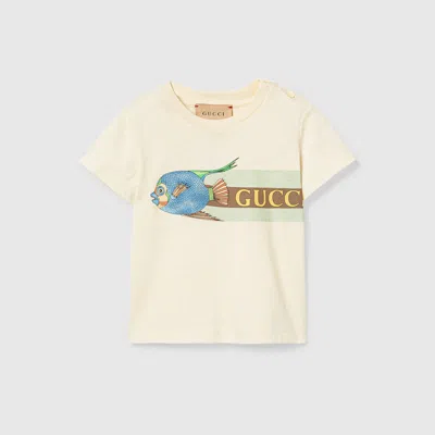 Gucci Babies' Printed Cotton T-shirt In White