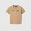 Gucci T-shirt Aus Baumwolljersey Mit Print In Beige