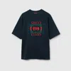 Gucci Interlocking G-print Cotton T-shirt In Blue