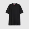 Gucci Cotton Jersey Top Crew Neck Short Sleeves In Black