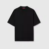 Gucci Logo Embroidered Crewneck T-shirt In Black