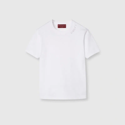 GUCCI GUCCI COTTON JERSEY T-SHIRT WITH CRYSTAL