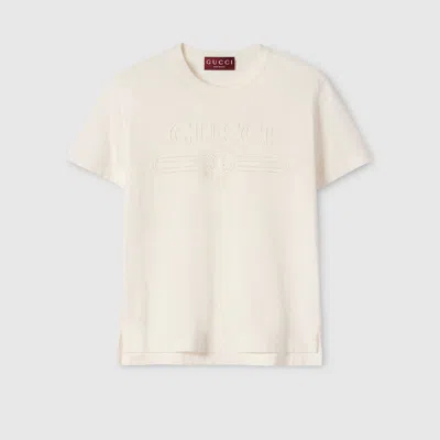 Gucci T-shirt Aus Mittelschwerem Baumwolljersey In Nude