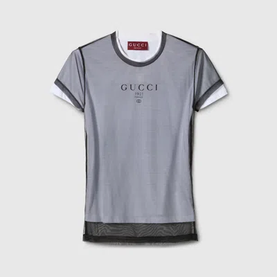 Gucci T-shirt Aus Zweilagigem Jersey Mit Print In White