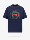 Gucci Interlocking G-print Cotton T-shirt In Blue