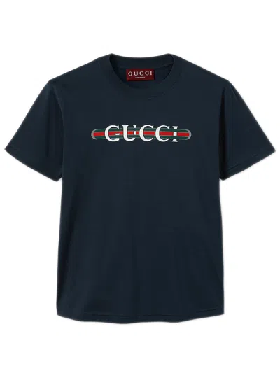 Gucci Logo-print Cotton T-shirt In Black