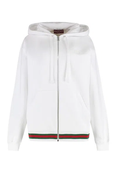 Gucci T-shirt Full Zip Cotton Hoodie In Gray