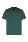 Gucci Men Cotton T-shirt With Embroidered Gg Incrocio Logo In Green