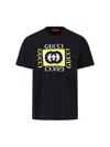 Gucci Men Short Sleeve Cotton Jersey T-shirt In Black
