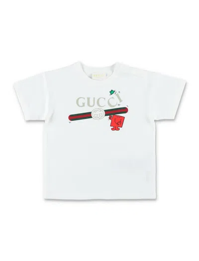Gucci Graphic Logo Print T-shirt Kids In Neutral