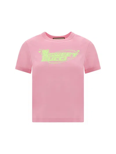 Gucci T-shirt In Sugar Pink