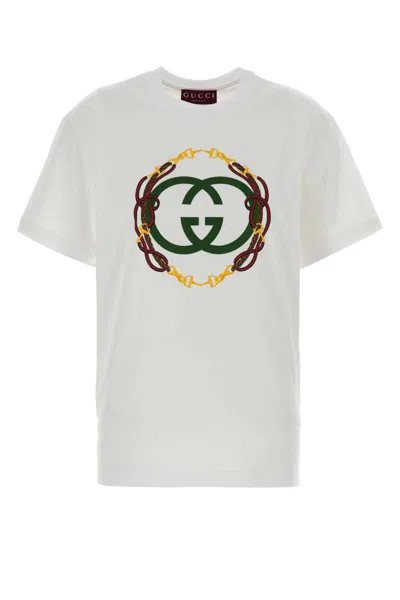 Gucci White Cotton Oversize T-shirt In Neutral
