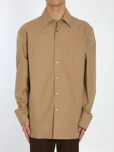 Gucci T-shirt With Embossed Logo In Beige