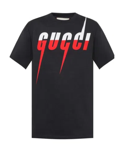 Gucci T-shirt With  Blade Print In Black