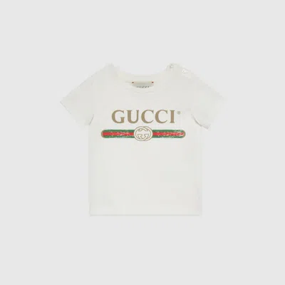 Gucci Babies' T-shirt With  Logo In White