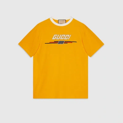 Gucci T-shirt With  Print In Yellow