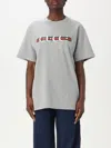 Gucci Women Grey Printed Cotton Jersey T-shirt In Gray