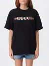 Gucci Cotton T-shirt With Print In Black