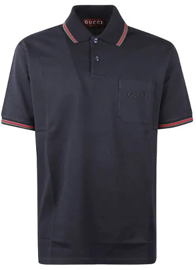 Gucci Logos Polo Sweater In Black