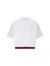 Gucci Crop Cotton Sweatshirt With Web Profiles In White