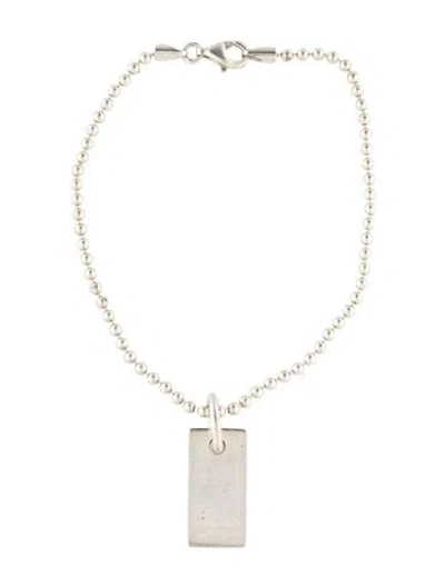 Pre-owned Gucci Tag Charm Bracelet, 7.25" In Multi