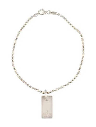 Pre-owned Gucci Tag Charm Bracelet, 8.25" In Multi
