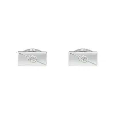 Gucci Tag Cufflinks With Interlocking G - Ybe774043001 In ["silver Tone"]