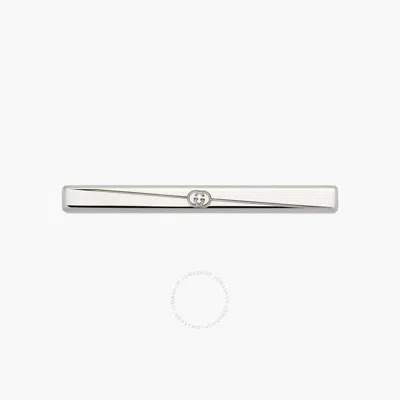 Gucci Tag Diagonal Interlocking G Tie Bar - Ybf774034001 In Silver Tone