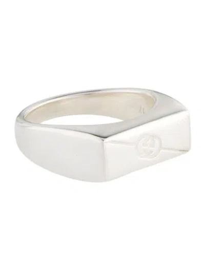 Pre-owned Gucci Tag Interlocking G Signet Ring In Multi