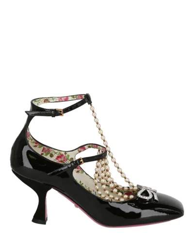 Gucci Taide Embelished Patent Leather Pumps