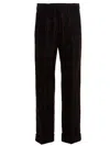 Gucci Windowpane-print Straight-leg Trousers In Black