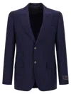 Gucci Tailored Blazer With Front Pockets And Notch Lapel In Blue