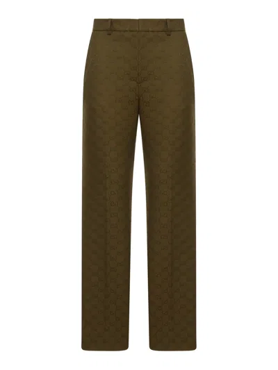 Gucci Tailored Canvas Gg Trousers