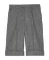 Gucci Tailored Cashmere-wool Shorts In Gray