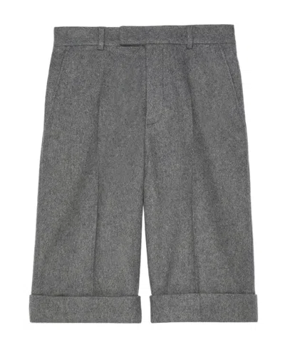 Gucci Tailored Cashmere-wool Shorts In Gray