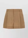 Gucci Tailored Cotton Shorts With Pockets And Pleats In Brown