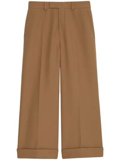 Gucci Tailored Cropped Trousers In Braun